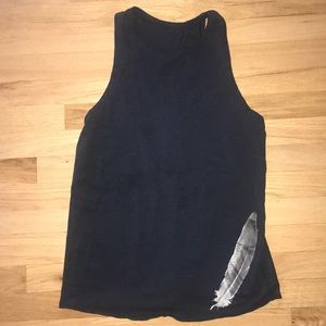 Wanderlust tie tank in Navy Blue